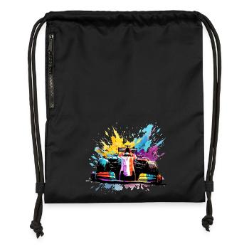 Race Car Speed Colorful Splash Art Racer - Gymsac made from recycled material - black - Front