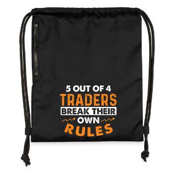 5 commerçants sur 4 enfreignent les règles de l’humour du trading - Sac à cordon en polyester recyclé - noir - Devant