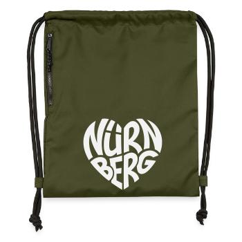 Nurnberg Herz Schriftzug - Turnbeutel aus Recycling-Material - military Green - Vorne