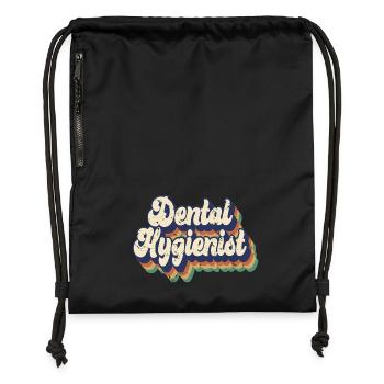 Retro Dental Hygienist Est. 2023 Graduated Dentist - Gymsac made from recycled material - black - Front
