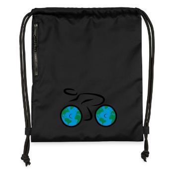 Fahrrad - Turnbeutel aus Recycling-Material - Schwarz - Vorne