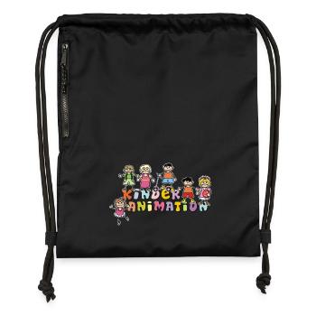 Vom Grafik Designer--- Kinderanimation - Turnbeutel aus Recycling-Material - Schwarz - Vorne