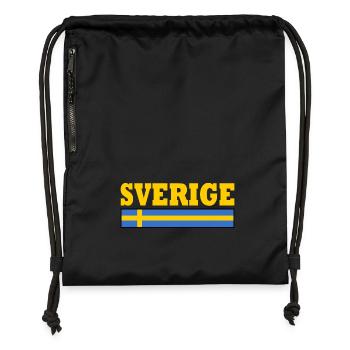 Sverige - Sac à cordon en polyester recyclé - noir - Devant