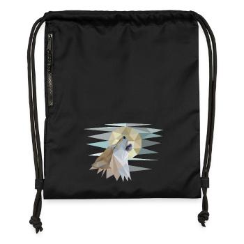 Howling Wolf - Gymsac made from recycled material - black - Front