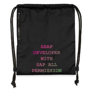 ABAP SAP Developer! idée cadeau - Sac à cordon en polyester recyclé - noir - Devant