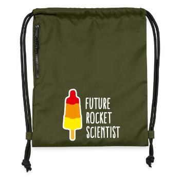 Future rocket scientist Eis Abschluss Rakete - Turnbeutel aus Recycling-Material - military Green - Vorne