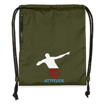 Silhouette calme et attitude - Sac à cordon en polyester recyclé - military green - Devant