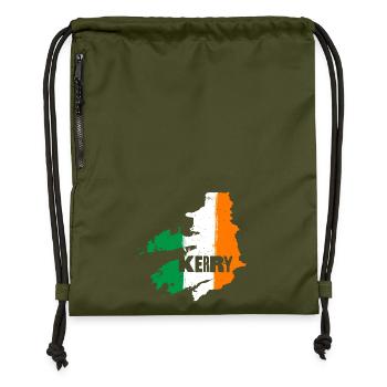 Kerry Ireland Flag | County Outline Map - Gymsac made from recycled material - military green - Front