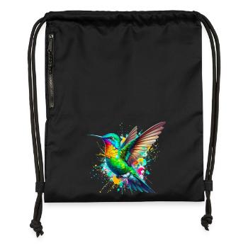 Kolibri - Turnbeutel aus Recycling-Material - Schwarz - Vorne