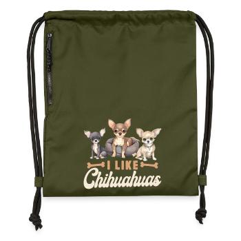 Chihuahua Chihuahueño I Like - Gymsac made from recycled material - military green - Front