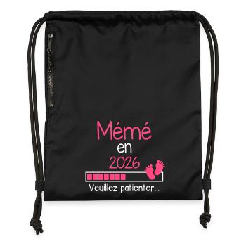 Granny in 2026 Grandma-to-be Gift - Gymsac made from recycled material - black - Front