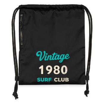 Cadeau vintage vintage de l’année de naissance rétro du Surf Club des années 1980 - Sac à cordon en polyester recyclé - noir - Devant