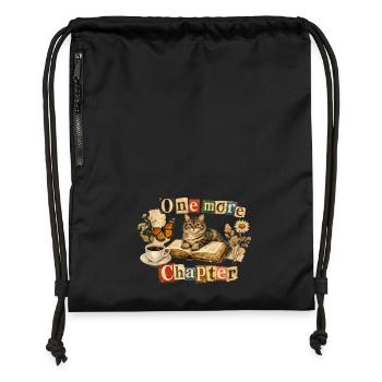 Un dernier chapitre - Chat de lecture douillet - Sac à cordon en polyester recyclé - noir - Devant