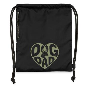 Dog Dad - Dog Dad Heart with Dog Silhouette - Gymsac made from recycled material - black - Front