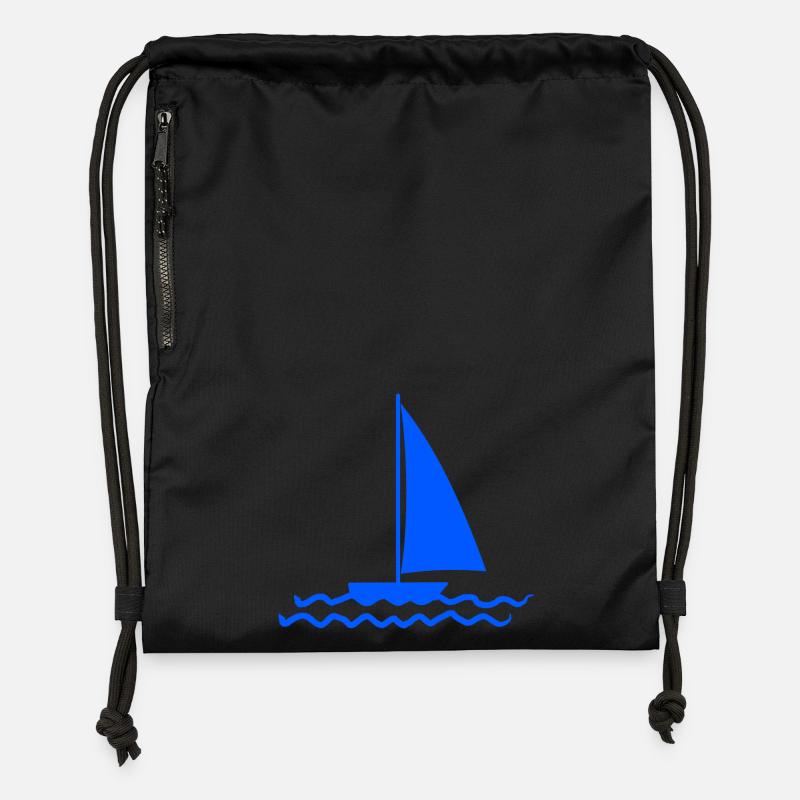 Capitaine de voilier Voilier - Sac à cordon en polyester recyclé - noir