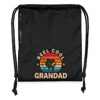 Retro Reel Grandpa - Gymsac made from recycled material - black - Front