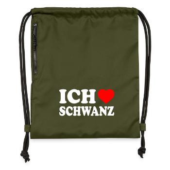 Ich liebe schwanz - Turnbeutel aus Recycling-Material - military Green - Vorne