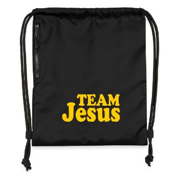 Team jesus - Gymsac made from recycled material - black - Front