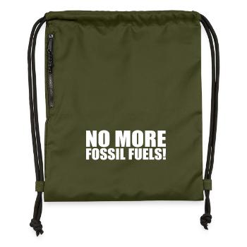 No more fossil fuels - Gymsac made from recycled material - military green - Front