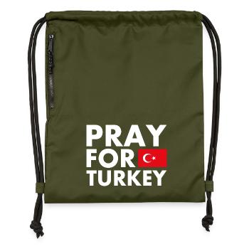 Pray for turkey - Sac à cordon en polyester recyclé - military green - Devant
