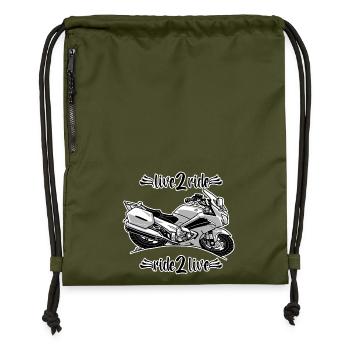 0964 live 2 ride ride 2 live - Sac à cordon en polyester recyclé - military green - Devant