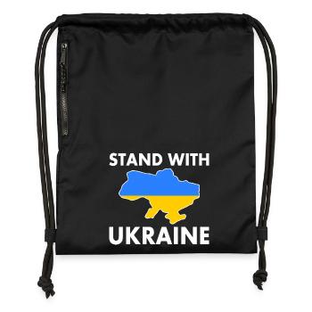 stand with ukraine - Gymsac made from recycled material - military green - Front