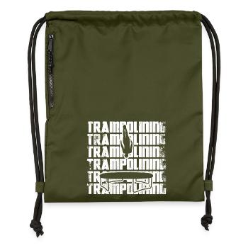 Lustiger Trampolinspringer - Turnbeutel aus Recycling-Material - military Green - Vorne