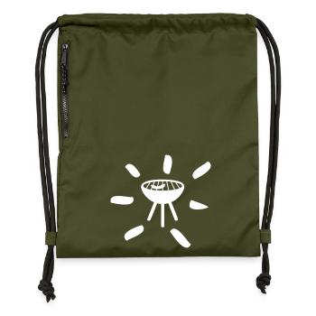 Grill Strahlen grillen chillen Camping Comic Fan - Turnbeutel aus Recycling-Material - military Green - Vorne