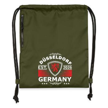 Düsseldorf Design – Proud of the city - Gymsac made from recycled material - military green - Front