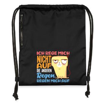 Je ne m'énerve pas, ce sont les autres qui s'énervent. - Sac à cordon en polyester recyclé - noir - Devant