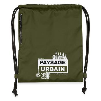 Paysage urbain - français - prêt quand vous voulez - Sac à cordon en polyester recyclé - military green - Devant