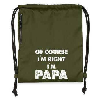 Dad I'm always right - Gymsac made from recycled material - military green - Front