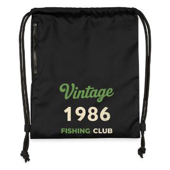 Millésime 1986 – Année de naissance rétro du club de pêche - Sac à cordon en polyester recyclé - noir - Devant