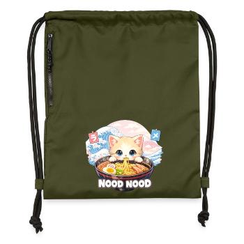 Ramen Katze Kanagawa Pastell - Turnbeutel aus Recycling-Material - military Green - Vorne