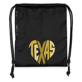 Texas Heart Typography - Gymsac made from recycled material - black - Front
