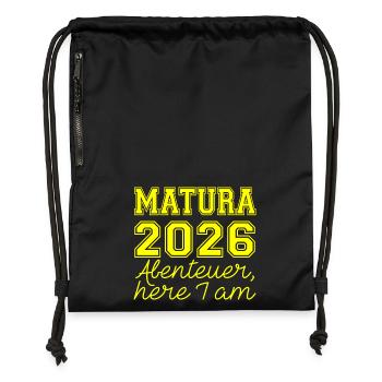 Matura 2026 Spruch - Gymsac made from recycled material - black - Front