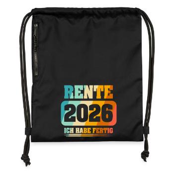 Ruhestand Rentner Rente 2026 - Turnbeutel aus Recycling-Material - Schwarz - Vorne