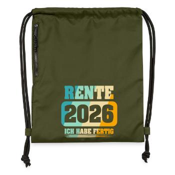 Rentner Rente 2026 - Turnbeutel aus Recycling-Material - military Green - Vorne