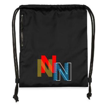 Lettre N - Sac à cordon en polyester recyclé - noir - Devant