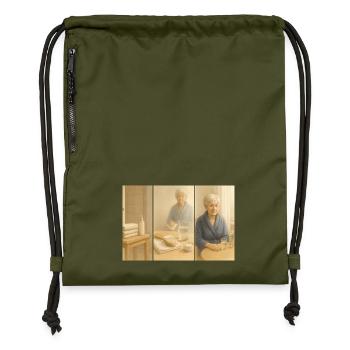 care - Gymsac made from recycled material - military green - Front