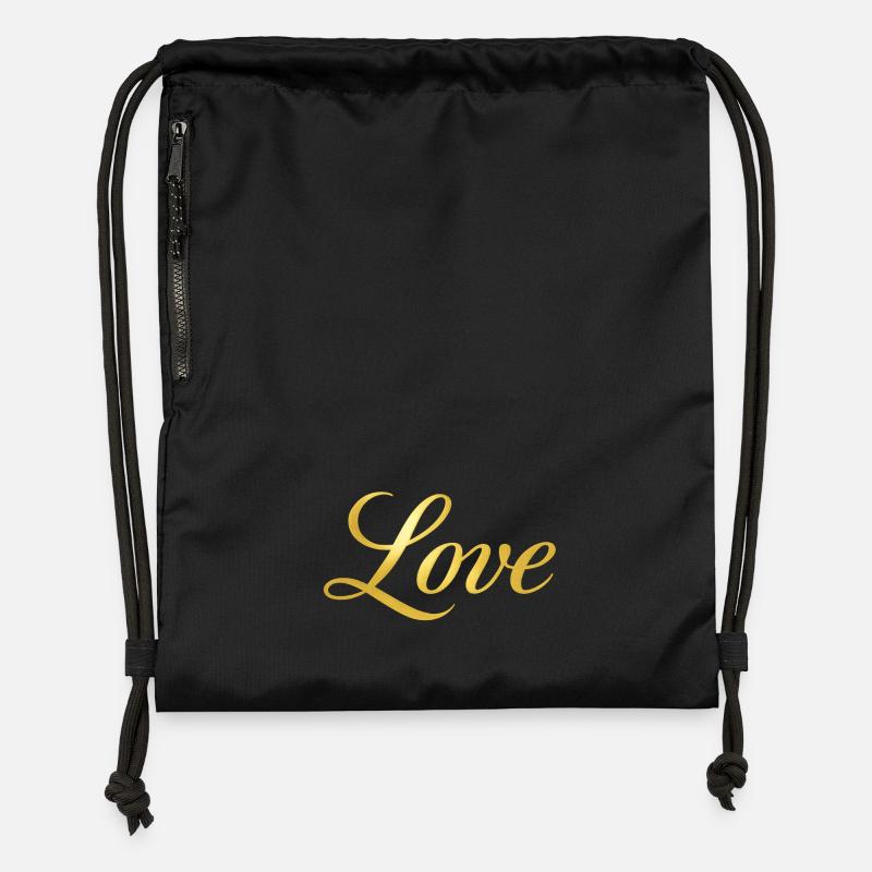 NOUVEAU -- Love & Light : Une collection intemporelle ! - Sac à cordon en polyester recyclé - noir