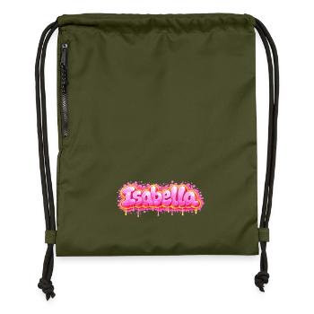 ISABELLA GRAFFITI NAME FÜR PERFEKTES GESCHENK DRUCKBAR - Turnbeutel aus Recycling-Material - military Green - Vorne