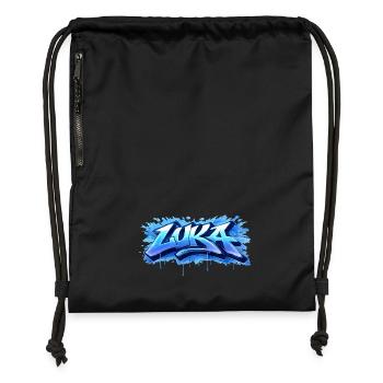 LUKA GRAFFITI NAME FOR PERFECT GIFT PRINTABLE  - Sac à cordon en polyester recyclé - noir - Devant