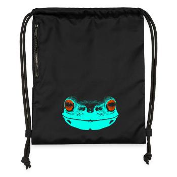 Frog / face / colored - Gymsac made from recycled material - black - Front