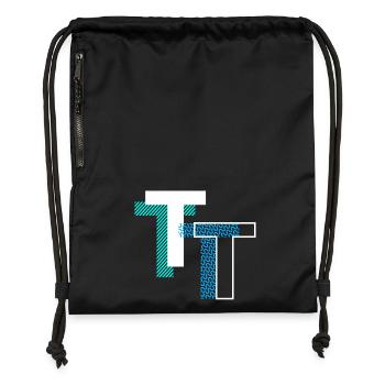 Lettre T - Sac à cordon en polyester recyclé - noir - Devant