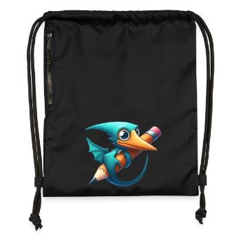 Pterodactyl Pencil Kawaii Pterosaur Dino - Gymsac made from recycled material - black - Front