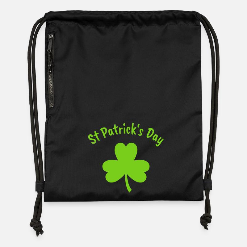 St Patricks Day - Gymsac made from recycled material - black