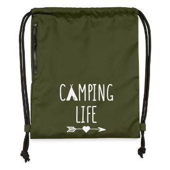 Campingleben - Turnbeutel aus Recycling-Material - military Green - Vorne