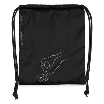 Trou de signalisation manuelle dans un jeu d’enfant - Sac à cordon en polyester recyclé - noir - Devant