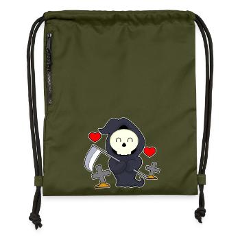 Sensemann Halloween Grab - Turnbeutel aus Recycling-Material - military Green - Vorne